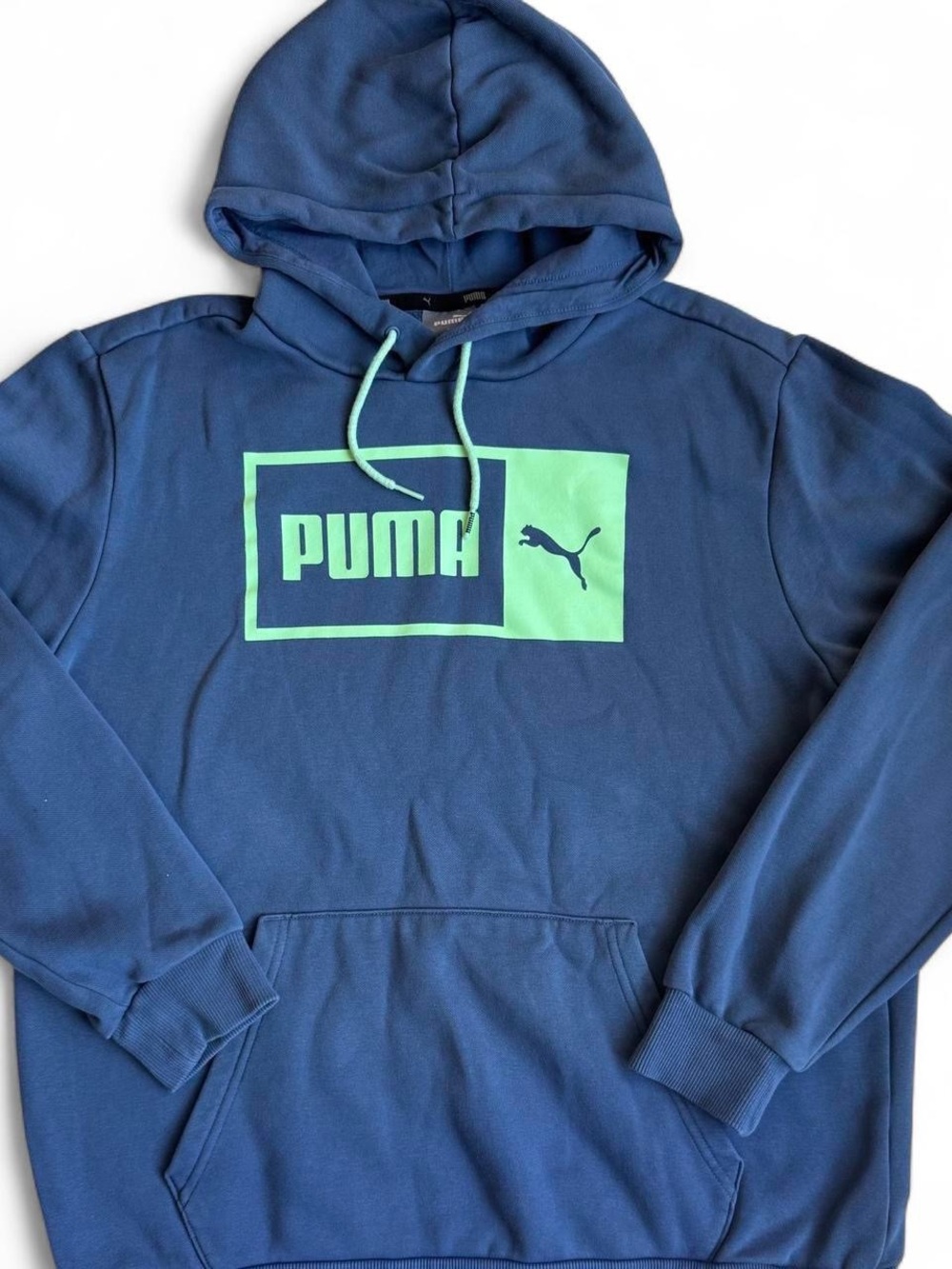 Mens Classic Athletic Puma Blue 
Pullover Hoodie Sweater Size Large
